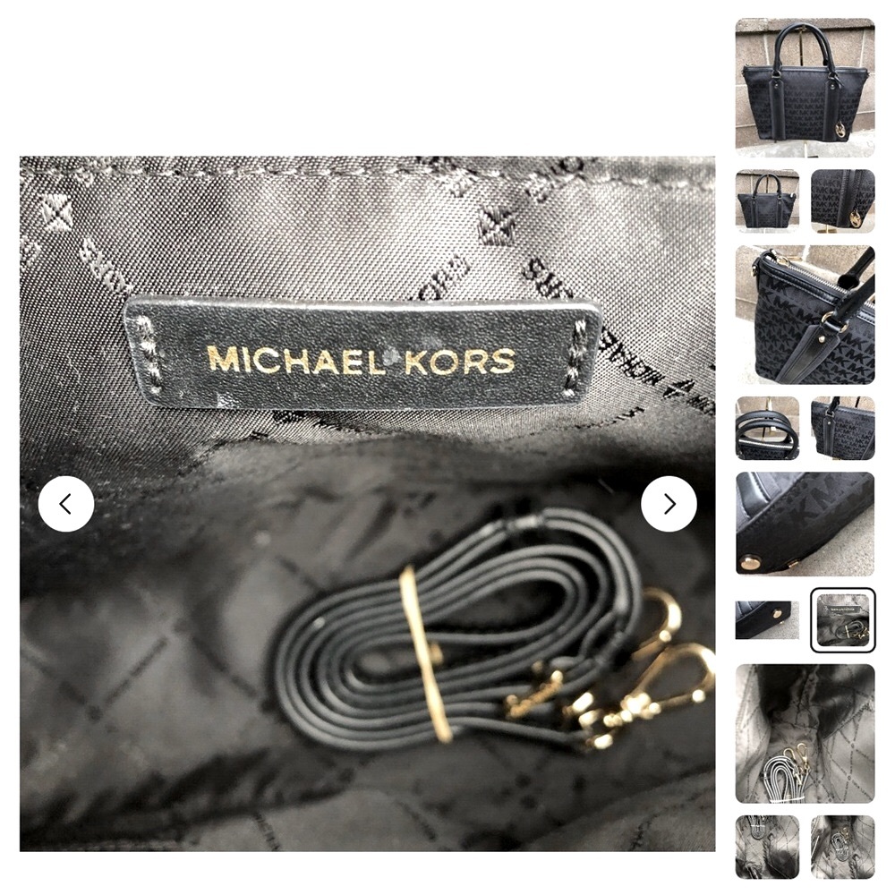 🖤Michael Kors Signature Griffin Jacquard Satchel Crossbody Newer Handbag - Picture 11 of 15